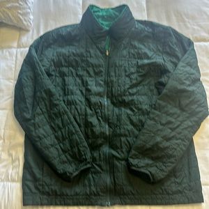 Green patagonia reversible puffer jacket